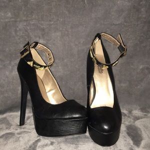Charlotte Russe Black Heels with Ankle Strap